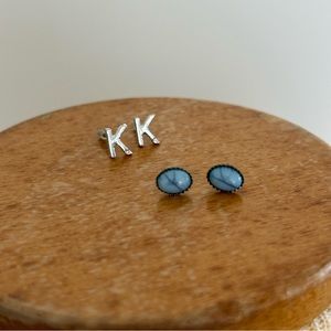 Set of 2 Pairs - Stud Post Earrings Stacking
